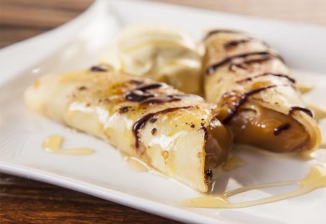 Panqueca de Doce de Leite com Chocolate